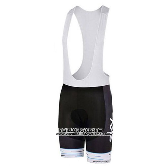 2018 Maillot Ciclismo Sky Blanc et Noir Manches Courtes et Cuissard